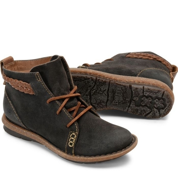 Born Women Temple Ankle Leather Boots shoes sz 8 - Picture 1 of 12